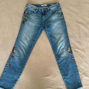 Mavi cropped embroidered jeans
